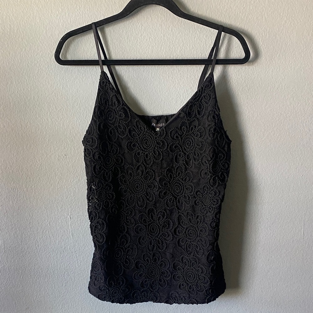 NWT Black Lace Floral Camisole Top -